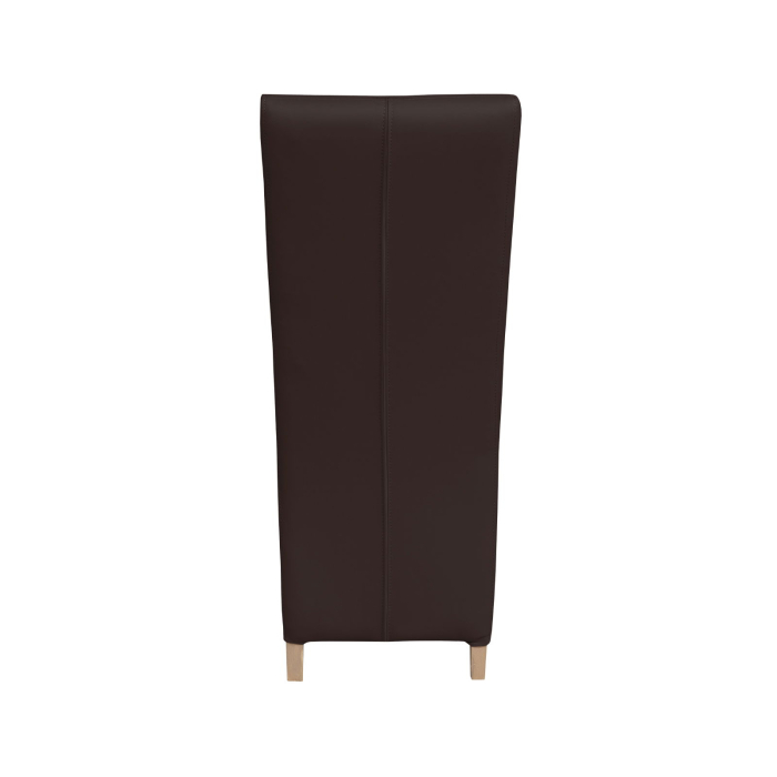 Set 2 scaune living VANESSA, picioare lemn natur, piele ecologica maro inchis, 47x60x110 cm [4]