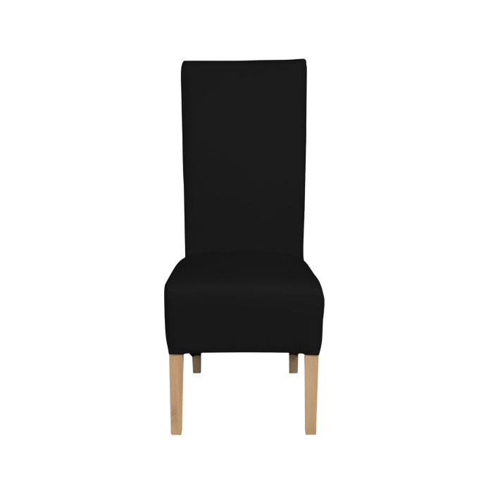 Set 2 scaune living VANESSA, picioare lemn natur, piele ecologica negru, 47x60x110 cm [2]