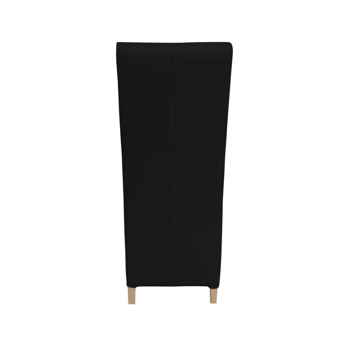 Set 2 scaune living VANESSA, picioare lemn natur, piele ecologica negru, 47x60x110 cm [4]