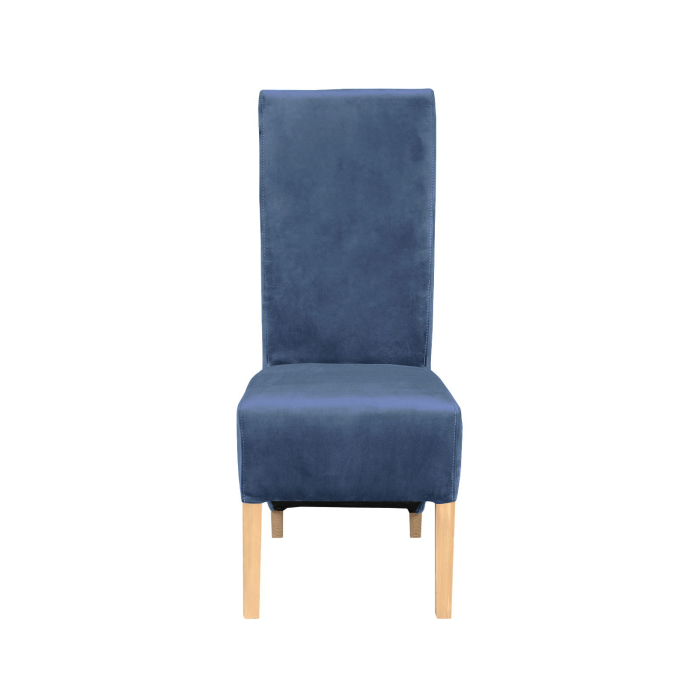 Set 2 scaune living VANESSA, picioare lemn natur, stofa albastru deschis, 47x60x110 cm [2]