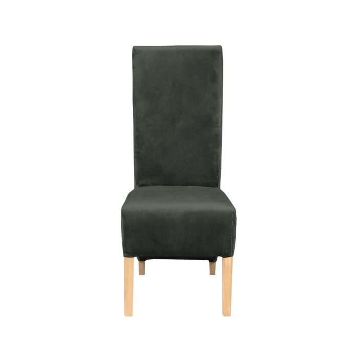 Set 2 scaune living VANESSA, picioare lemn natur, stofa gri inchis, 47x60x110 cm [2]