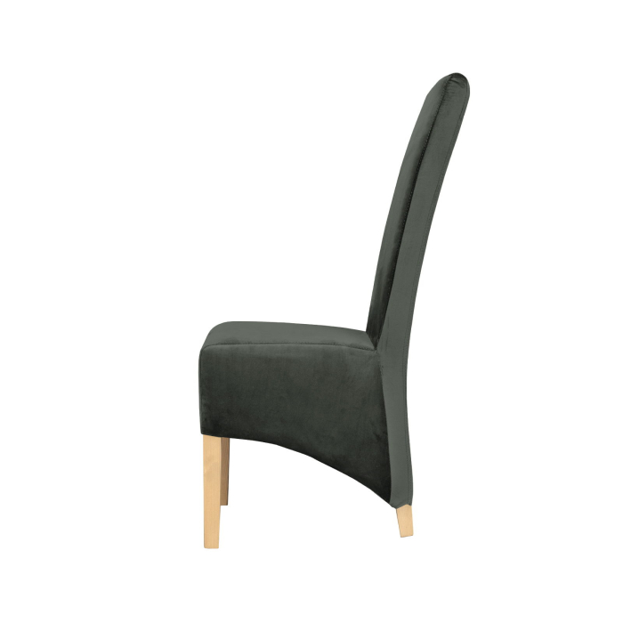 Set 2 scaune living VANESSA, picioare lemn natur, stofa gri inchis, 47x60x110 cm [3]