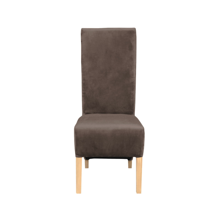 Set 2 scaune living VANESSA, picioare lemn natur, stofa maro, 47x60x110 cm [2]