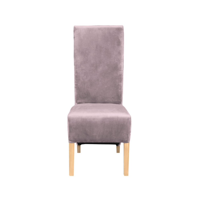 Set 2 scaune living VANESSA, picioare lemn natur, stofa roz pudra, 47x60x110 cm [2]
