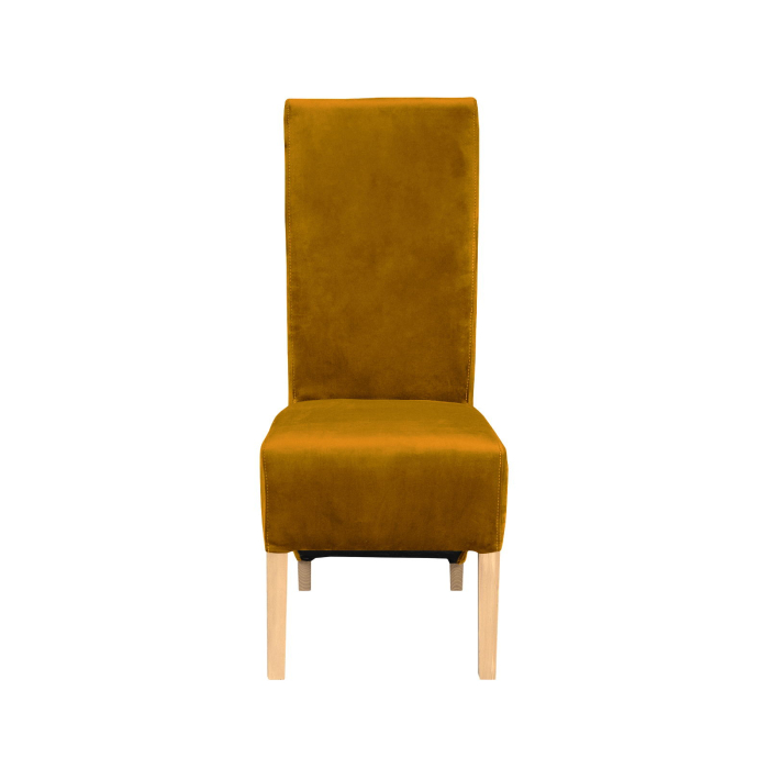 Set 2 scaune living VANESSA, picioare lemn natur, stofa verde galben, 47x60x110 cm [2]