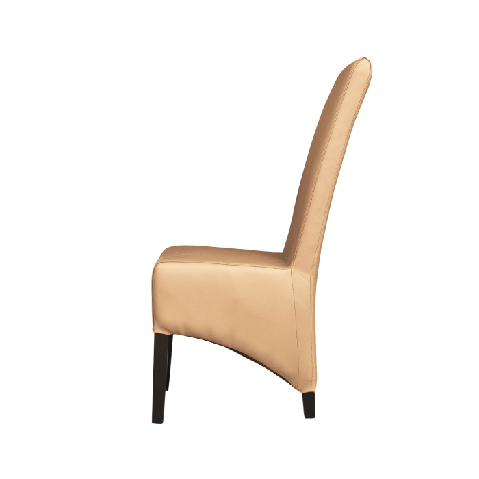 Set 2 scaune living VANESSA, picioare lemn wenge, piele ecologica bej, 47x60x110 cm [3]