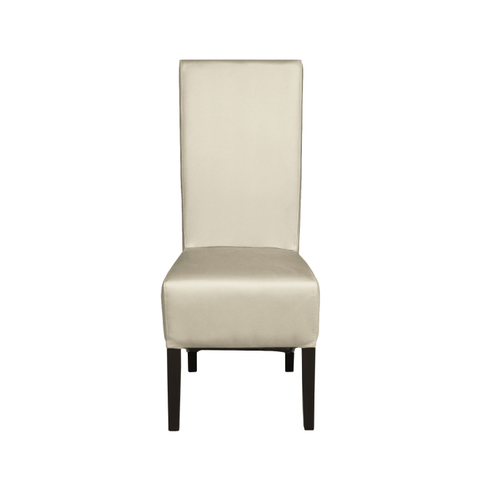 Set 2 scaune living VANESSA, picioare lemn wenge, piele ecologica crem, 47x60x110 cm [2]