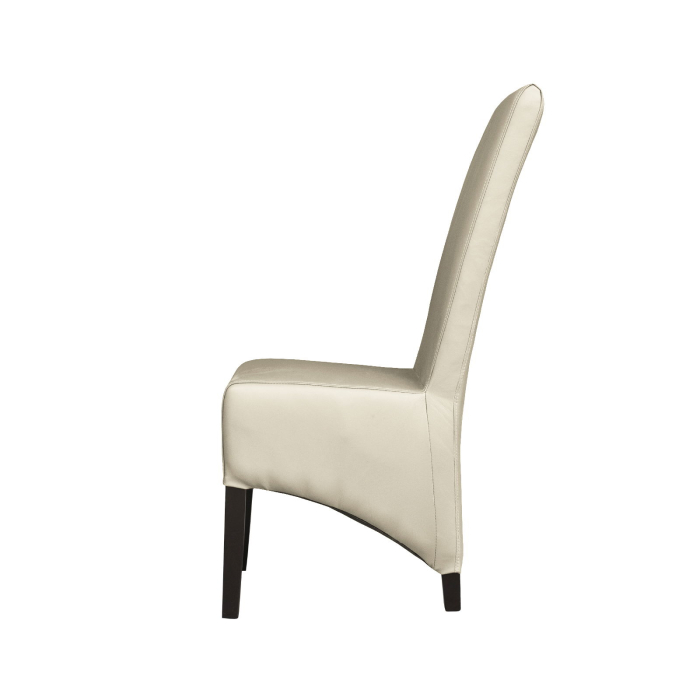Set 2 scaune living VANESSA, picioare lemn wenge, piele ecologica crem, 47x60x110 cm [3]