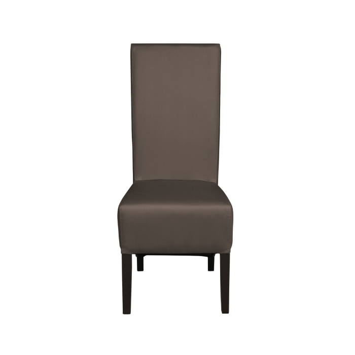Set 2 scaune living VANESSA, picioare lemn wenge, piele ecologica gri elefant, 47x60x110 cm [2]