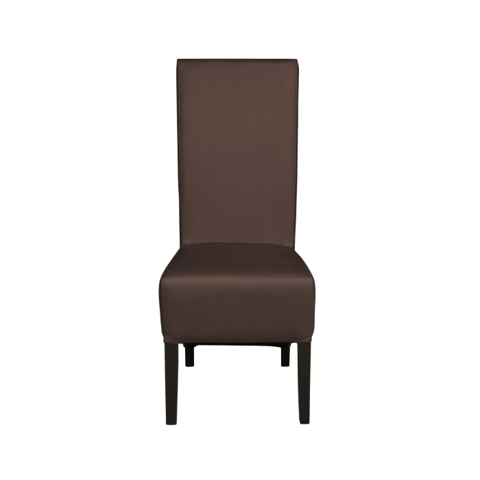 Set 2 scaune living VANESSA, picioare lemn wenge, piele ecologica maro deschis, 47x60x110 cm [2]