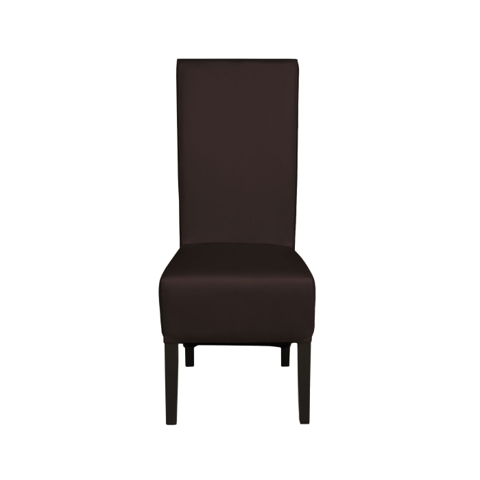 Set 2 scaune living VANESSA, picioare lemn wenge, piele ecologica maro inchis, 47x60x110 cm [2]