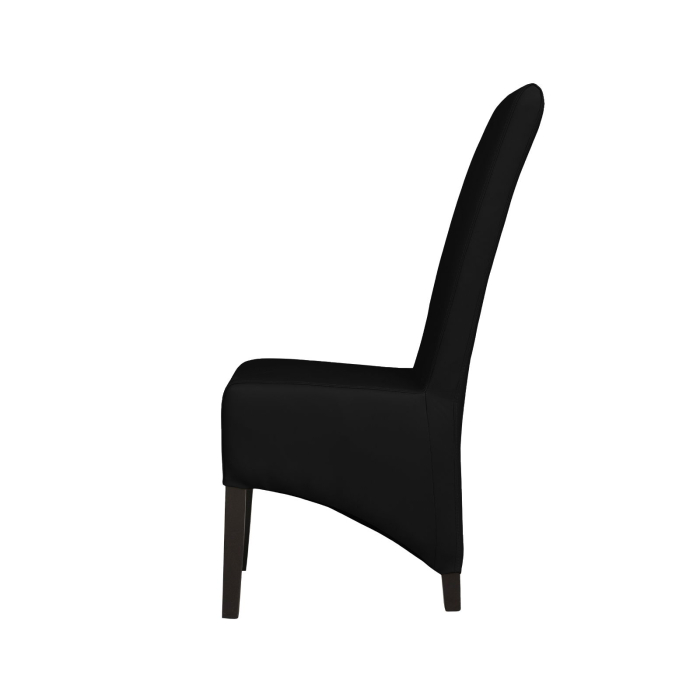 Set 2 scaune living VANESSA, picioare lemn wenge, piele ecologica negru, 47x60x110 cm [3]