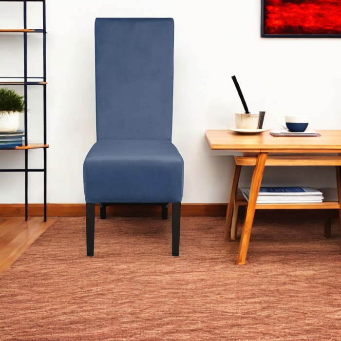 Set 2 scaune living VANESSA, picioare lemn wenge, stofa albastru deschis, 47x60x110 cm [5]
