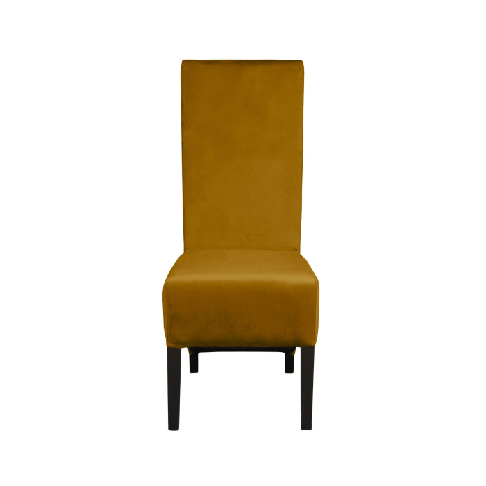 Set 2 scaune living VANESSA, picioare lemn wenge, stofa galben, 47x60x110 cm [2]
