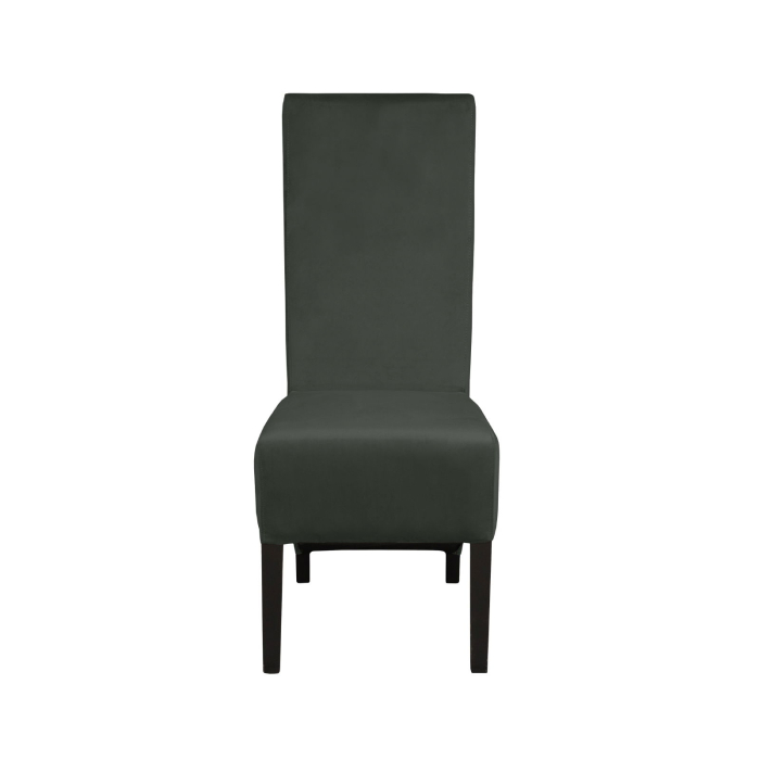 Set 2 scaune living VANESSA, picioare lemn wenge, stofa gri inchis, 47x60x110 cm [2]