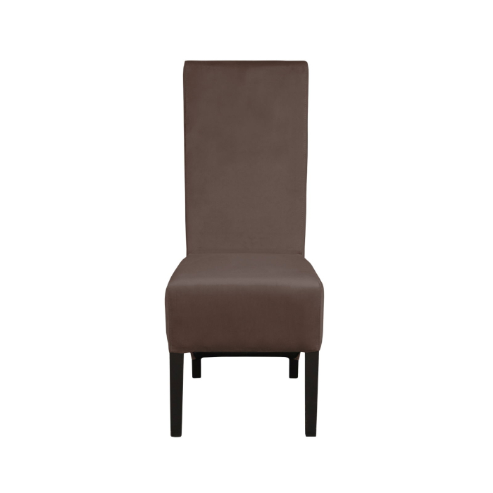 Set 2 scaune living VANESSA, picioare lemn wenge, stofa maro, 47x60x110 cm [2]