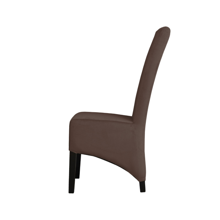 Set 2 scaune living VANESSA, picioare lemn wenge, stofa maro, 47x60x110 cm [3]
