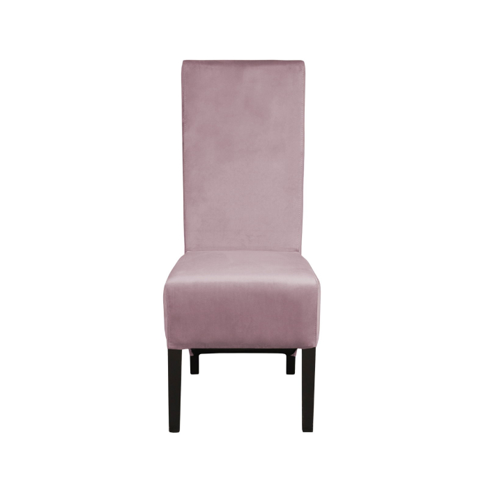 Set 2 scaune living VANESSA, picioare lemn wenge, stofa roz pudra, 47x60x110 cm [2]