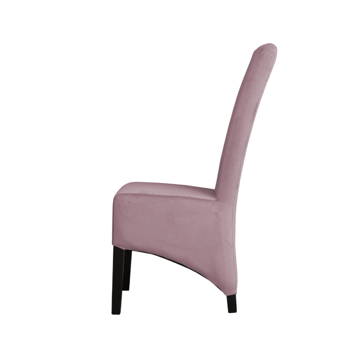 Set 2 scaune living VANESSA, picioare lemn wenge, stofa roz pudra, 47x60x110 cm [3]