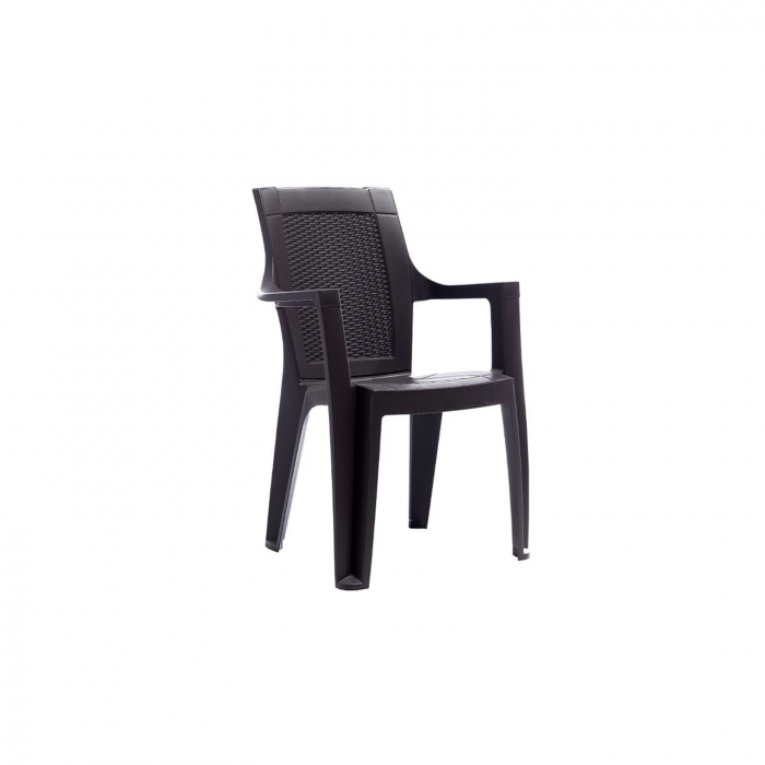 Set gradina cu masa CLASSI 90x150 cm + 6 scaune ELEGANCE 62x57x88 cm, model ratan, antracit - ExpoMob [3]