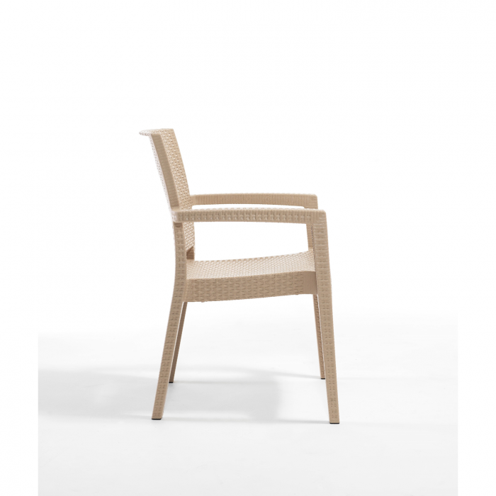 Set gradina cu masa CLASSI 90x90 cm + 2 scaune PARIS 62x58x88 cm, model ratan, cappuccino - ExpoMob [6]