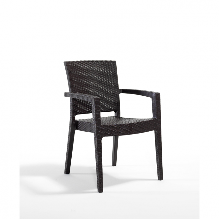 Set gradina cu masa CLASSI 90x150 + 6 scaune PARIS 62x58x88 cm, model ratan, maro - ExpoMob [3]