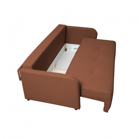 Canapea extensibila BER210S, 3 locuri, cu arcuri si lada depozitare, 210x110x90 cm - ExpoMob [4]