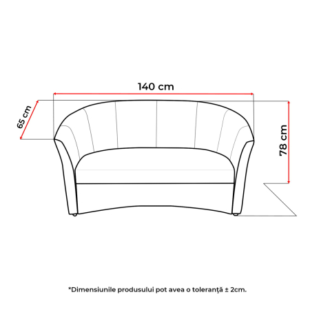 Canapea fixa CAF145 PRINT, 2 locuri, 140x65x78 cm - ExpoMob [3]