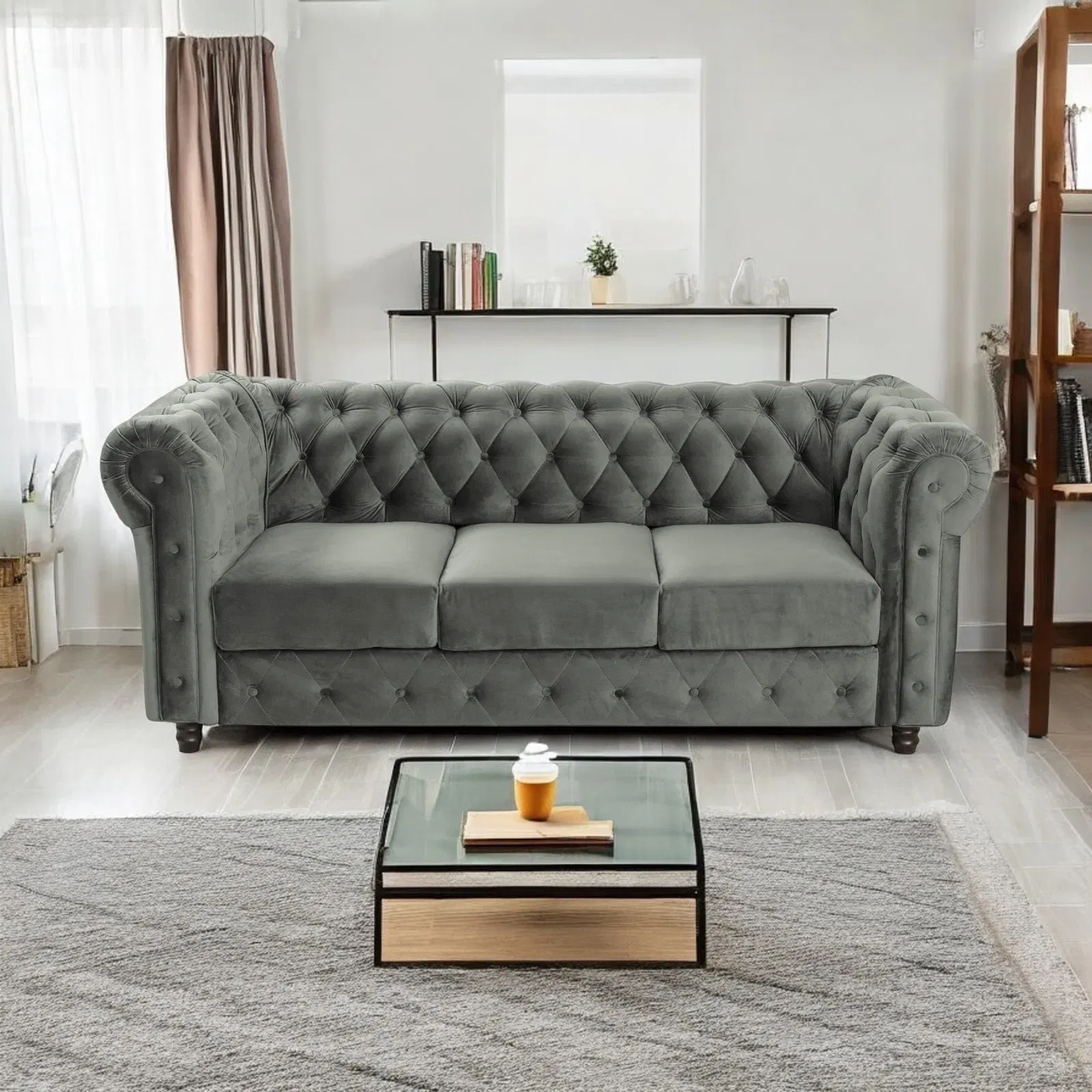Canapea fixa CHE205, 3 locuri, cu arcuri, 205x90x80 cm - ExpoMob [3]