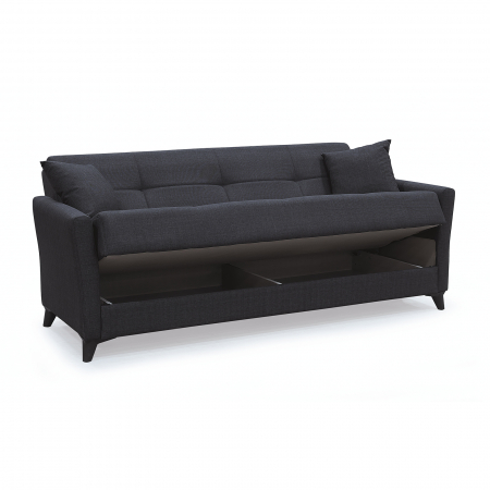 Canapele Moderne - Canapea LOREN extensibila, 3 locuri, cu arcuri si lada depozitare, 203x85x85 cm - ExpoMob