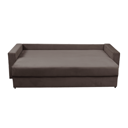 Canapea extensibila NIC220, 3 locuri, cu arcuri si lada depozitare, maro, 220x85x75 cm [2]