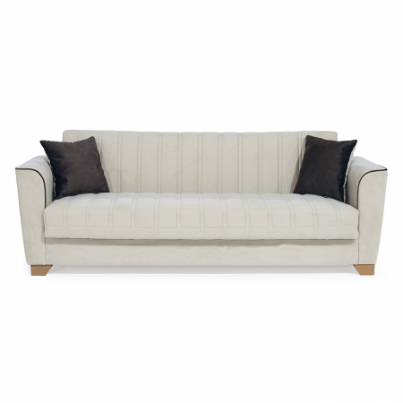 Canapele Moderne - Canapea QUEEN extensibila, 3 locuri, cu arcuri si lada depozitare, 218x70x80 cm - ExpoMob