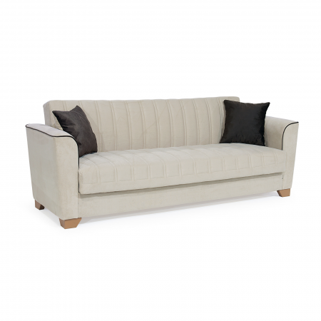 Canapele Moderne - Canapea QUEEN extensibila, 3 locuri, cu arcuri si lada depozitare, 218x70x80 cm - ExpoMob