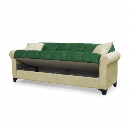 Canapele Moderne - Canapea SALLY extensibila, 3 locuri, cu arcuri si lada depozitare, 215x80x83 cm - ExpoMob