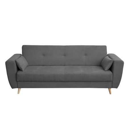 Canapea extensibila SIE230, 3 locuri, cu arcuri si lada depozitare, gri inchis, 230x87x92 cm