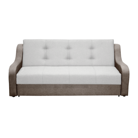 Canapele Clasice - Canapea VALY II extensibila, 3 locuri, cu lada depozitare, maro deschis + gri deschis, 215x90x95 cm