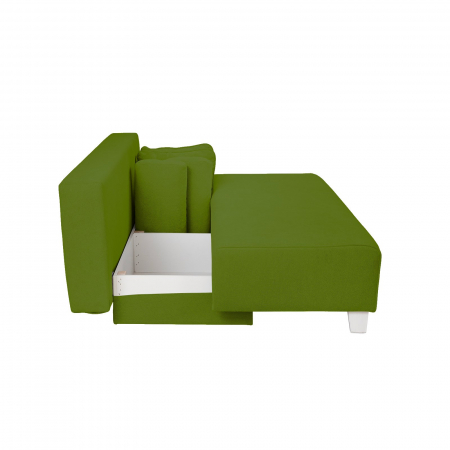 Canapea extensibila YAS190, 3 locuri, cu arcuri si lada depozitare, verde deschis, 190x100x90 cm [4]