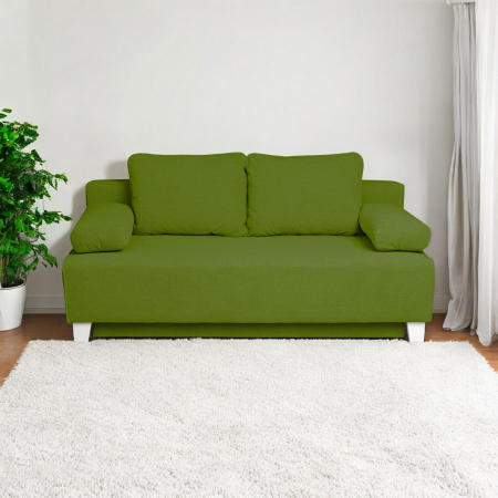 Canapea extensibila YAS190, 3 locuri, cu arcuri si lada depozitare, verde deschis, 190x100x90 cm [6]
