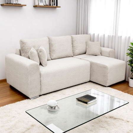 Coltar/Canapea extensibil BEG240, cu arcuri si lada depozitare, colt interschimbabil, 240x153x80 cm - ExpoMob [6]