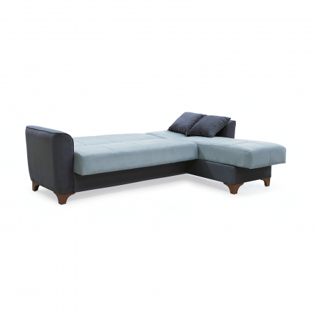 Coltare Clasice - Coltar DUBLIN extensibil, cu lada depozitare, colt interschimbabil, gri, 236x146x80 cm - Expomob