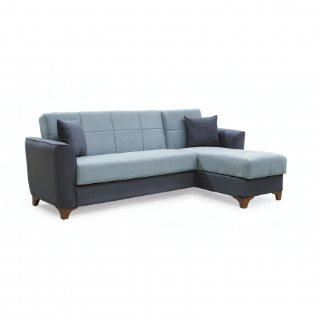 Coltare Clasice - Coltar DUBLIN extensibil, cu lada depozitare, colt interschimbabil, gri, 236x146x80 cm - Expomob