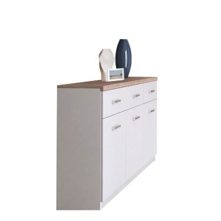 Colectia TOP MIX - Comoda TOP MIX, 3 usi, 2 sertare, alb, 120x33x85 cm