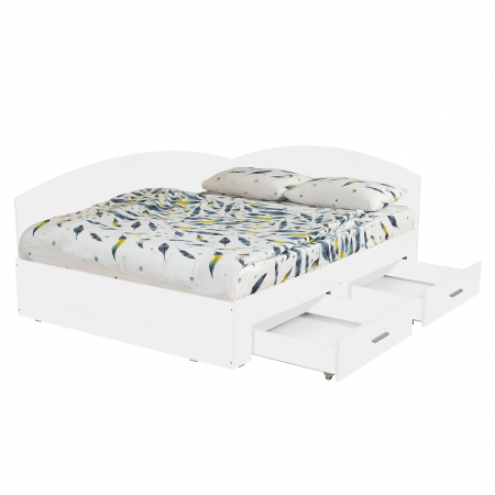 Paturi - Pat Colt Alma 140x200 cm, cu 2 sertare laterale pe role - ExpoMob