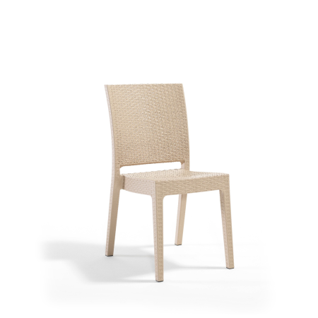Scaun de gradina NICE, model ratan, cappuccino, 59x44x88 cm