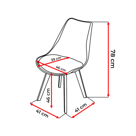 Scaune Dining - Scaun SCANDI, alb, 46x59x80 cm - ExpoMob