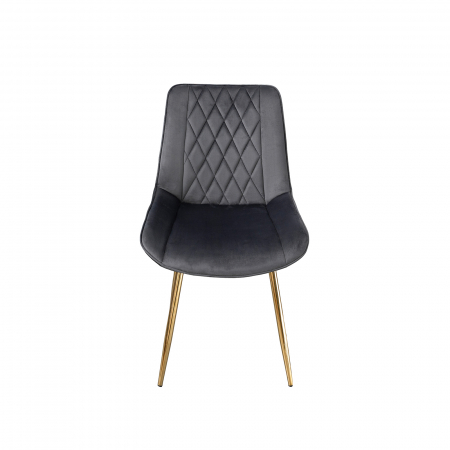 Scaune Dining - Scaun tapitat, gri + auriu, 46x59x80 cm - ExpoMob