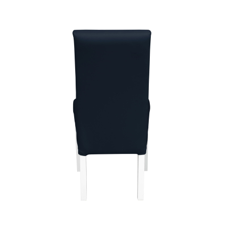 Produs în România - Set 2 scaune living TEO LUX, picioare lemn alb, piele ecologica albastru, 46x60x98 cm