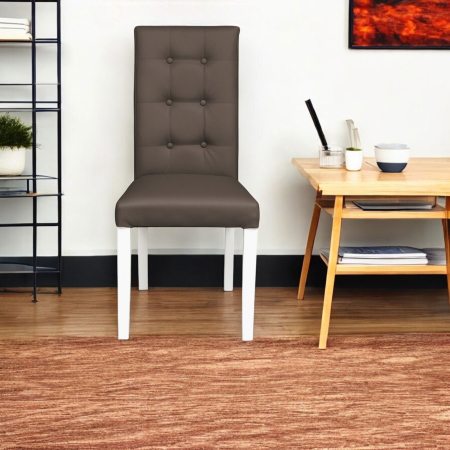 Set 2 scaune living TEO LUX, picioare lemn alb, piele ecologica gri elefant, 46x60x98 cm [4]