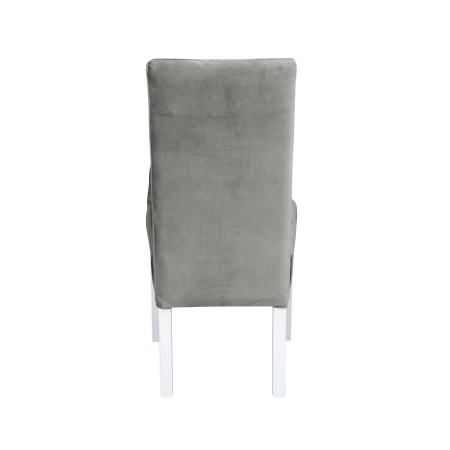 Produs în România - Set 2 scaune living TEO LUX, picioare lemn alb, stofa bej, 46x60x98 cm