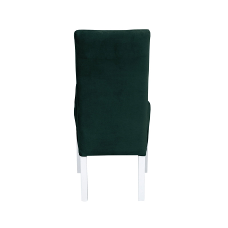 Produs în România - Set 2 scaune living TEO LUX, picioare lemn alb, stofa verde smarald, 46x60x98 cm